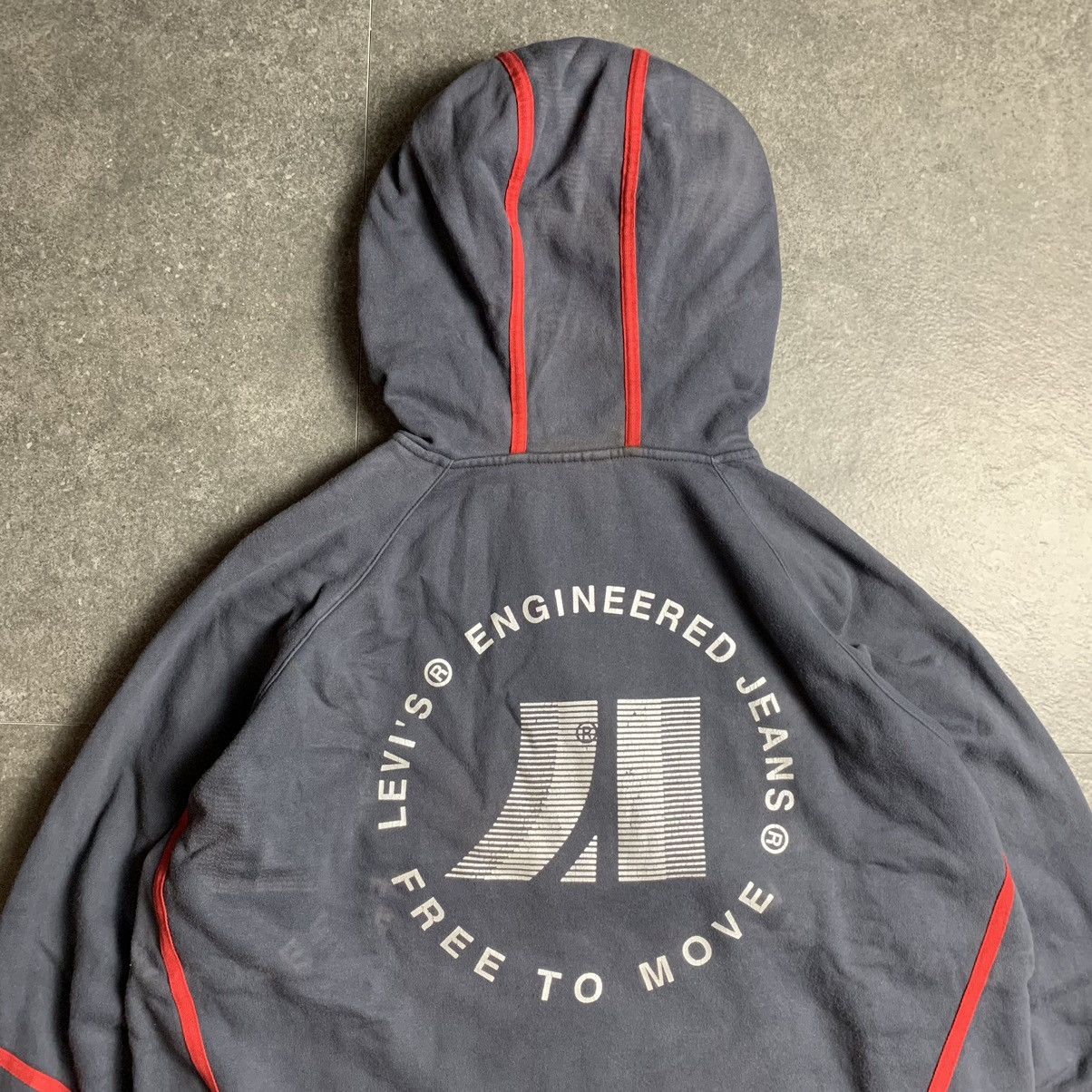 Levi's 2000s Levi’s Enginereed Jeans 1/4 Zip Hoodie Big Logo Size US L / EU 52-54 / 3 - 3 Thumbnail