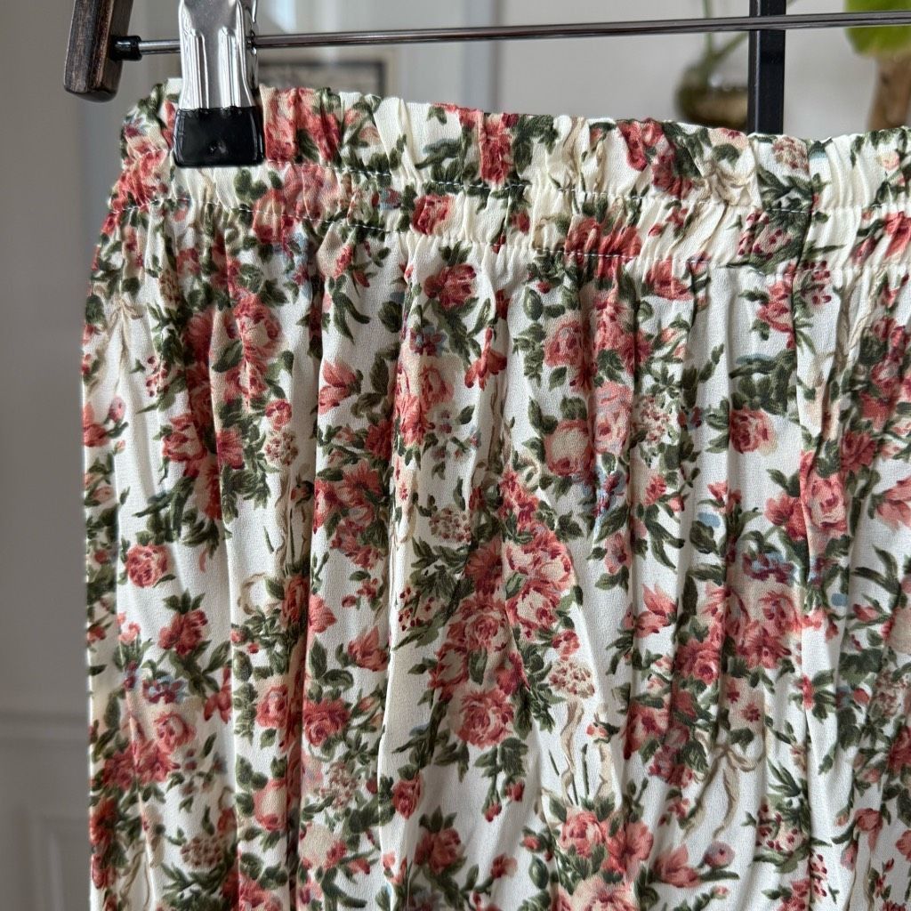 Vintage Vintage 90s M.J. Carroll Broomstick Palazzo Pants Floral Chi Size 26" / US 2 / IT 38 - 2 Thumbnail