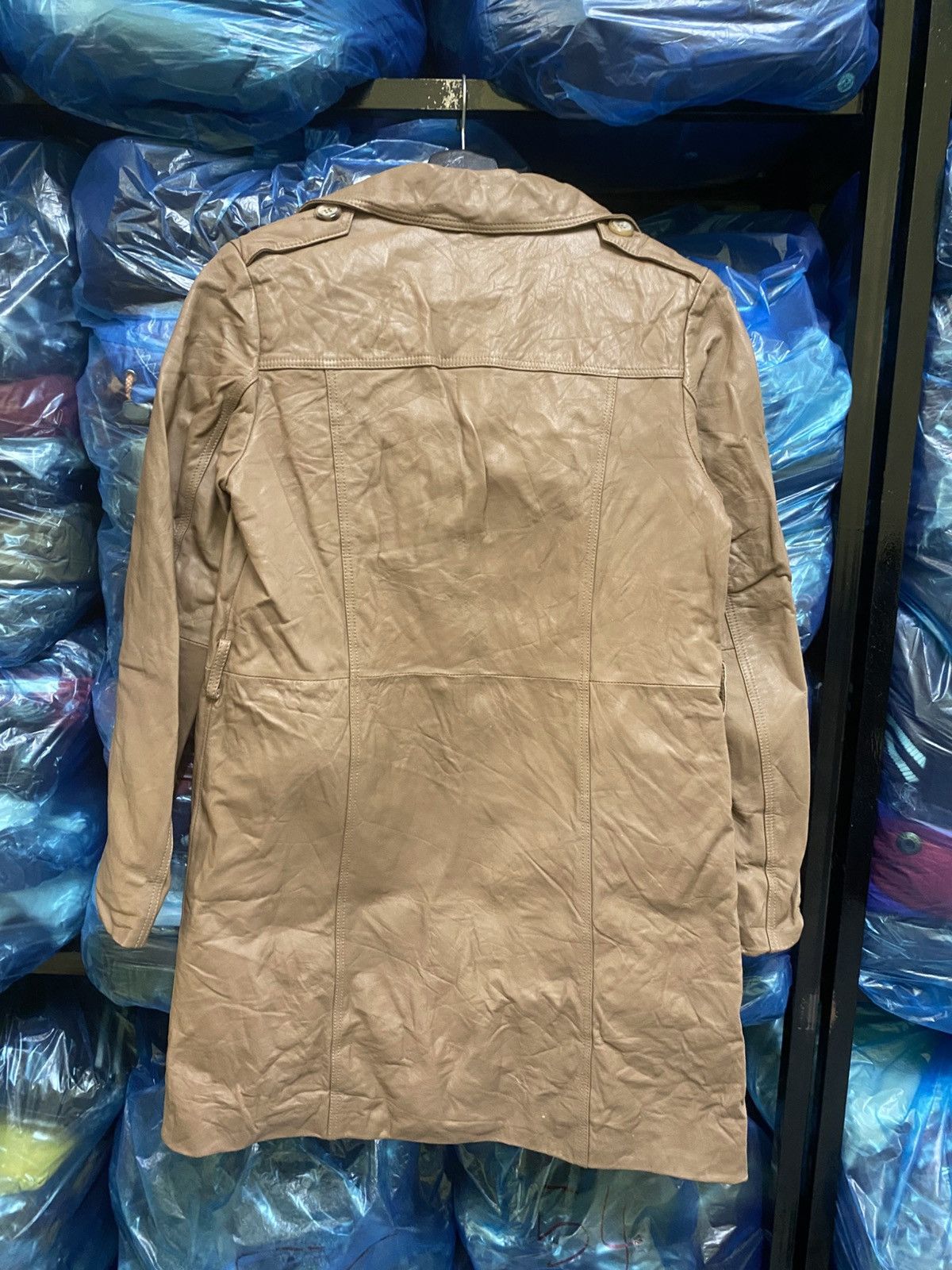 Hussein Chalayan Vintage Chalayan Light Brown Italian Leather Trench Coat Size S / US 4 / IT 40 - 5 Thumbnail