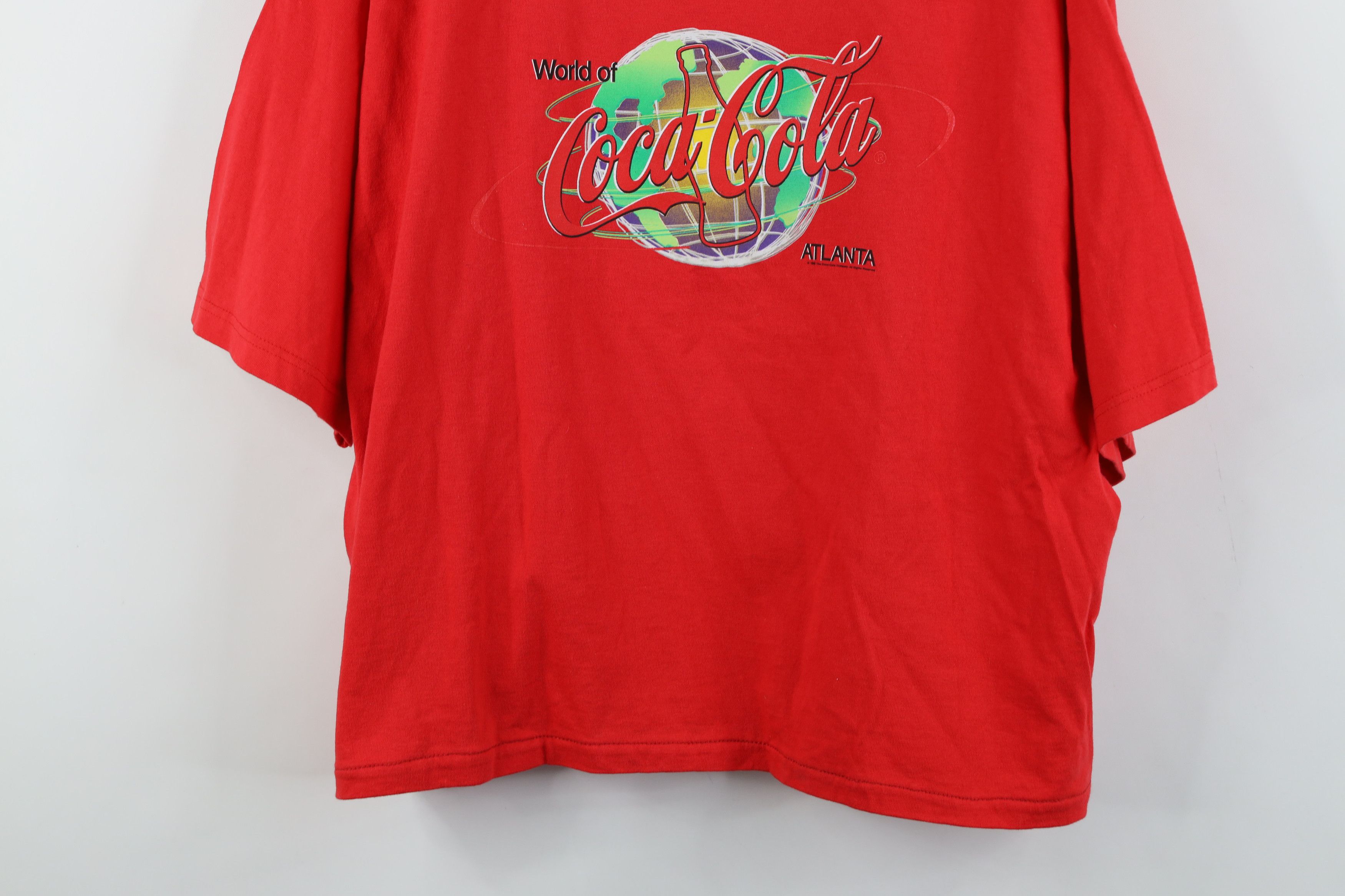 Coca Cola Vintage 90s Coca Cola Spell Cropped T-Shirt Red Cotton USA Size L / US 10 / IT 46 - 3 Thumbnail