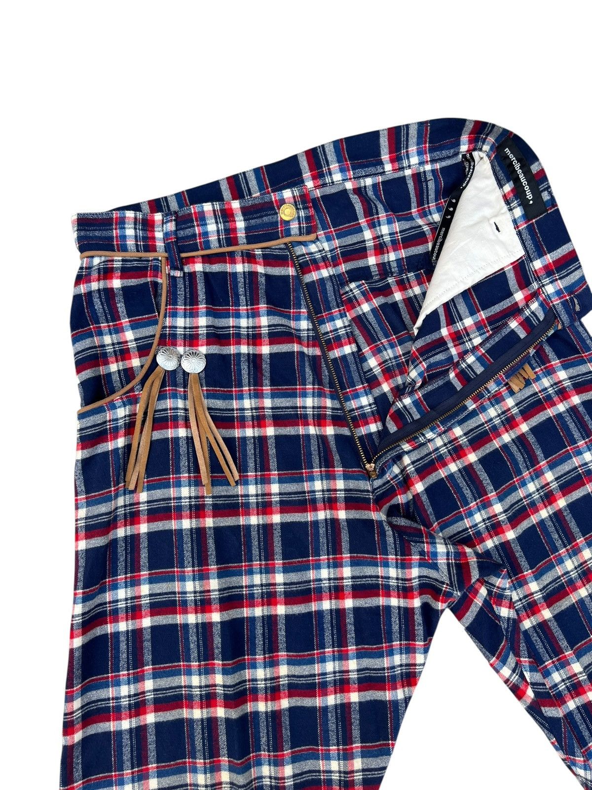 mercibeaucoup Drop Crotch Plaid Tartan Cropped Westerner Pant Size 3 Size US 33 - 8 Thumbnail