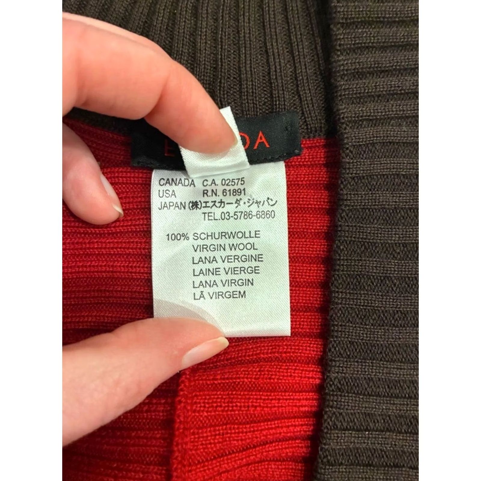 Escada VINTAGE Escada Cardigan Women Batwing Open Front 100% Wool Red Brown Size XL Womens Artwear 46/XL Size XL / US 12-14 / IT 48-50 - 3 Thumbnail