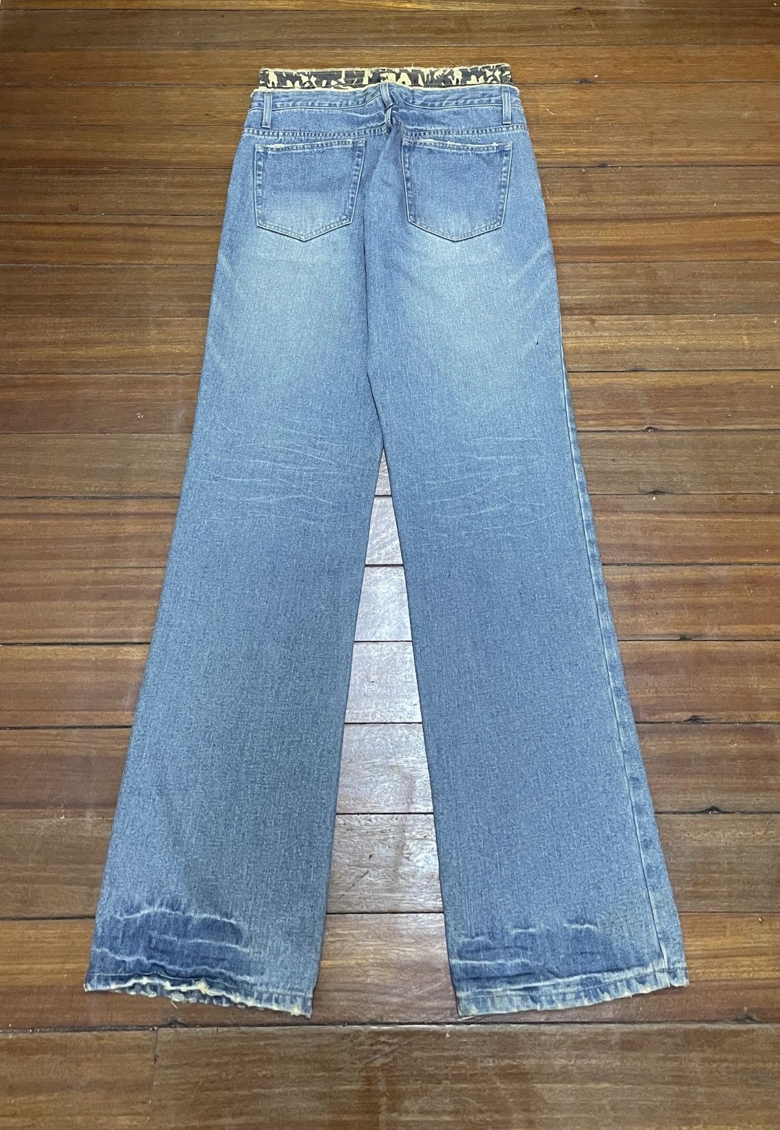 Japanese Brand × Vintage Rare Design Vintage Japaness Brand Double Waist Jeans 2000s Size US 33 - 2 Thumbnail