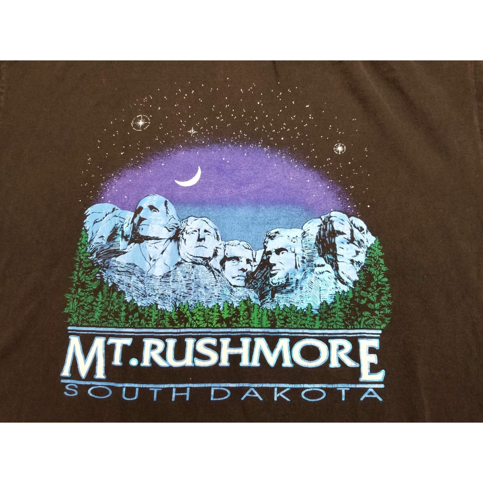Vintage VINTAGE Mount Rushmore t Shirt Mens XL Black Crewneck USA South Dakota 90s American Patriotic Sports Crew Neck Cotton Jersey Graphic Print Size US XL / EU 56 / 4 - 3 Thumbnail