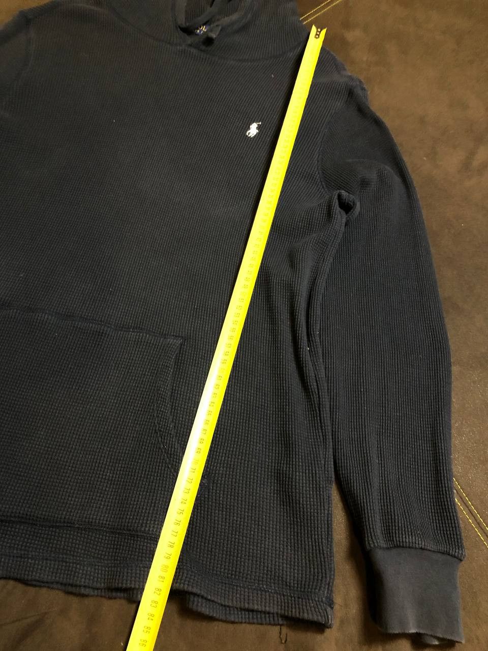 Polo Ralph Lauren Vintage Polo Ralph Lauren Faded Waffle Knit Hoodie Size US XL / EU 56 / 4 - 9 Thumbnail
