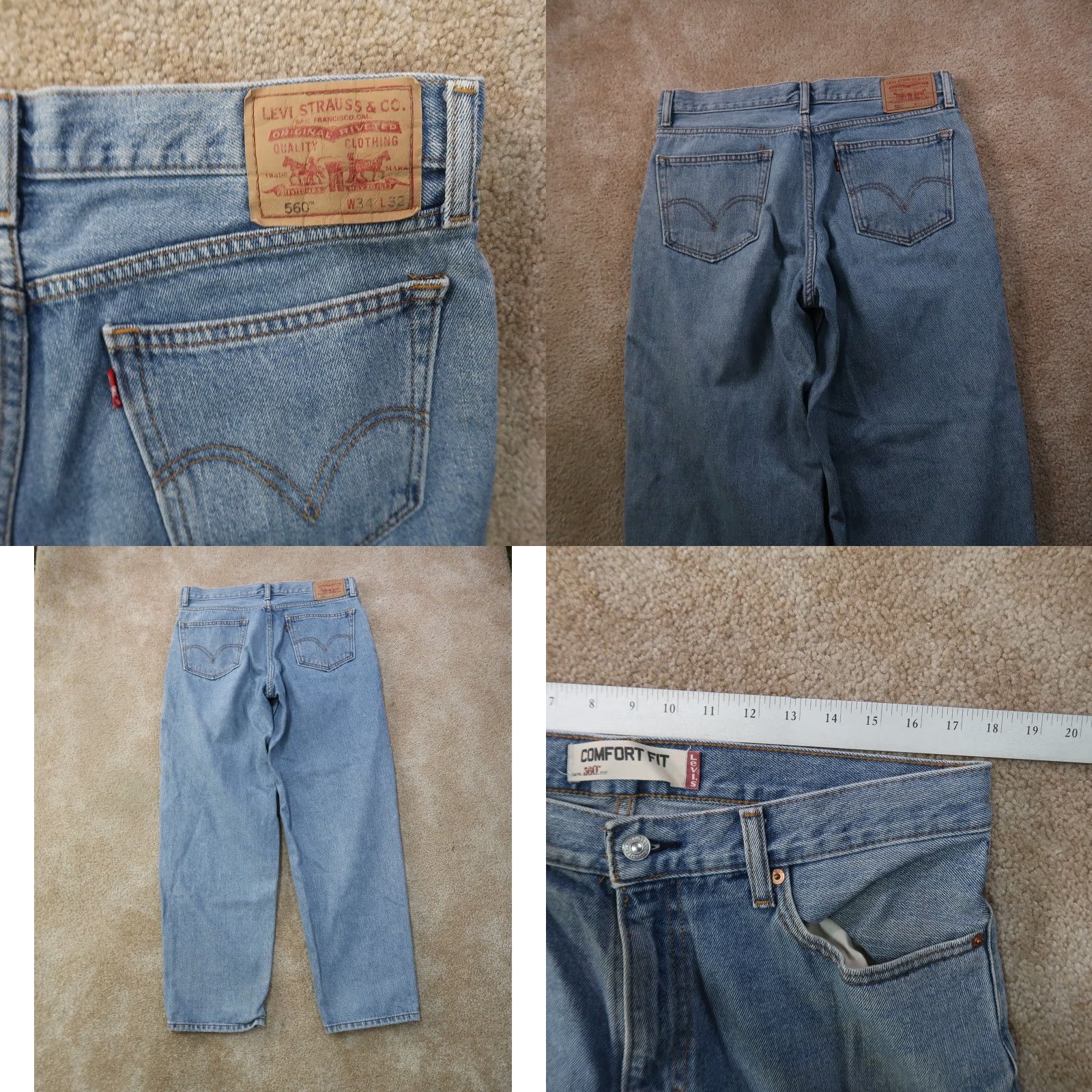 Levi's Levi's 560 Comfort Fit Jeans Men's 34x32 Blue Denim Baggy Y2K Vintage Streetwear 80s 90s Mens Size US 34 / EU 50 - 8 Thumbnail