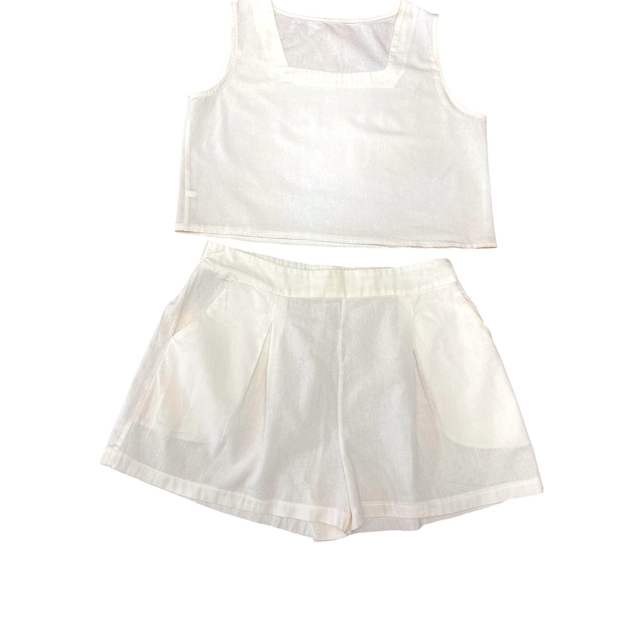 Other CCC Sleeveless White Two Piece Set Top Shorts Classic Summer Size M / US 6-8 / IT 42-44 - 6 Thumbnail