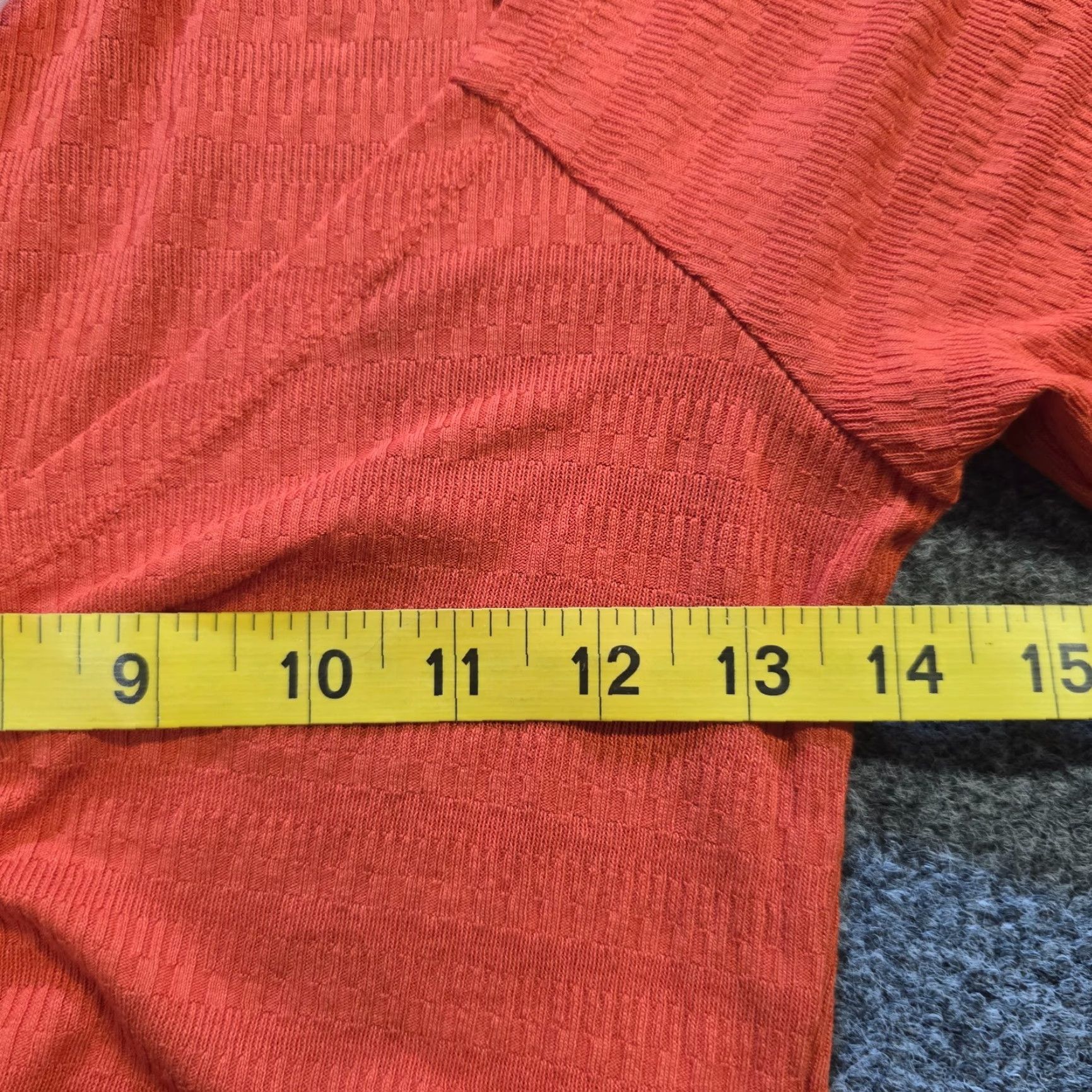 Anthropologie Anthropologie Blouse Womens XS Orange Textured Ruched Crop V Neck Casual Basic Knit Shirt Modern Classic Summer Spring Womens Size XS / US 0-2 / IT 36-38 - 6 Thumbnail