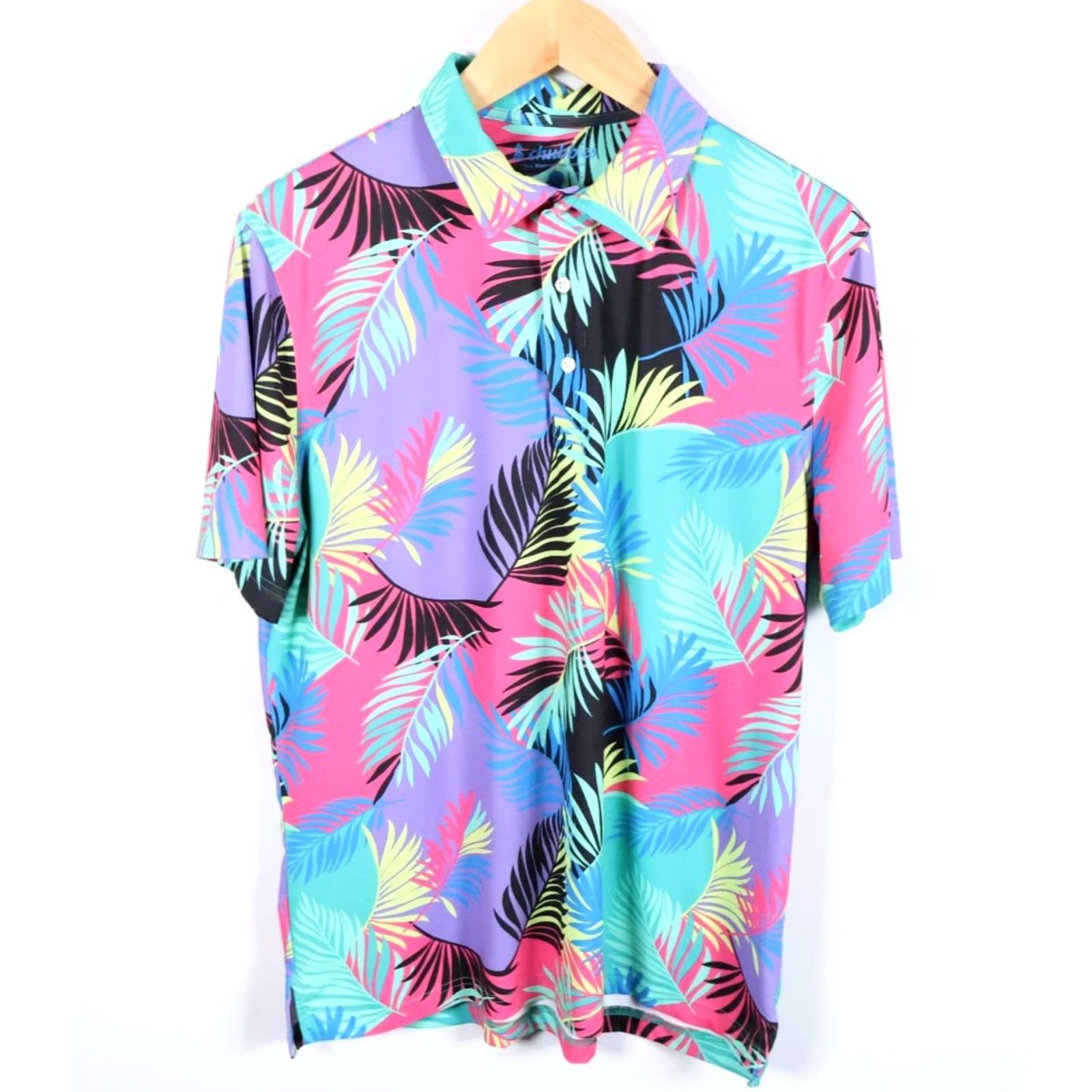 Chubbies Chubbies Polo Shirt Men L Multicolor Palm Tree Pattern Polyester Spandex Shirts Polo Short Sleeve Casual Stretch Size US L / EU 52-54 / 3 - 2 Thumbnail
