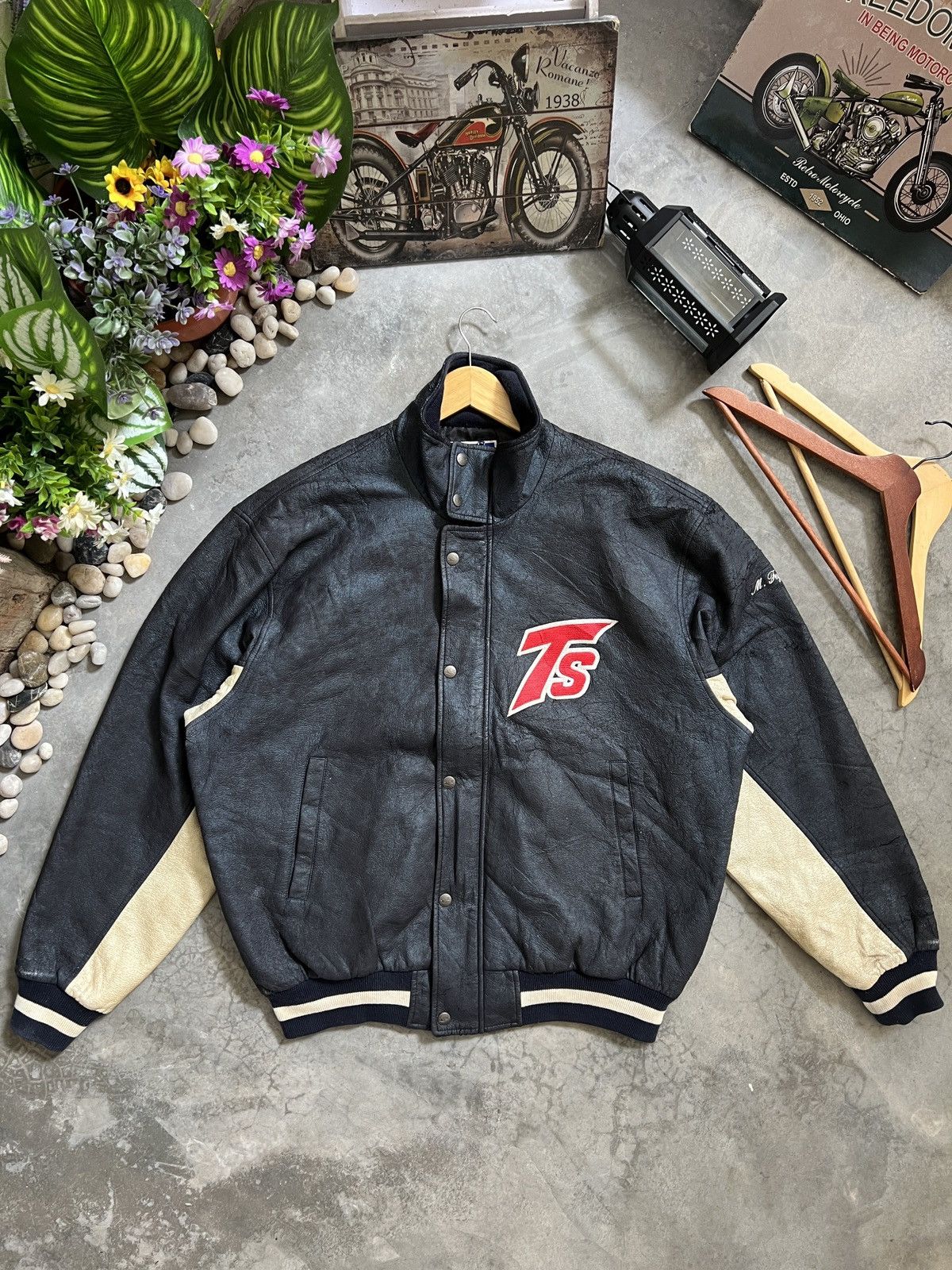 Japanese Brand Vintage 🖤 Japanese TS Streetwear Varsity Jacket Size US XL / EU 56 / 4 - 1 Thumbnail
