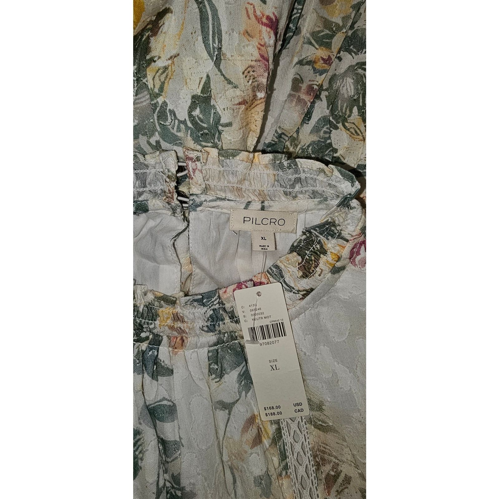 Anthropologie NWT Pilcro Short-Sleeve Mock-Neck Ruffle Mini Dress $168 XL Size XL / US 12-14 / IT 48-50 - 5 Thumbnail