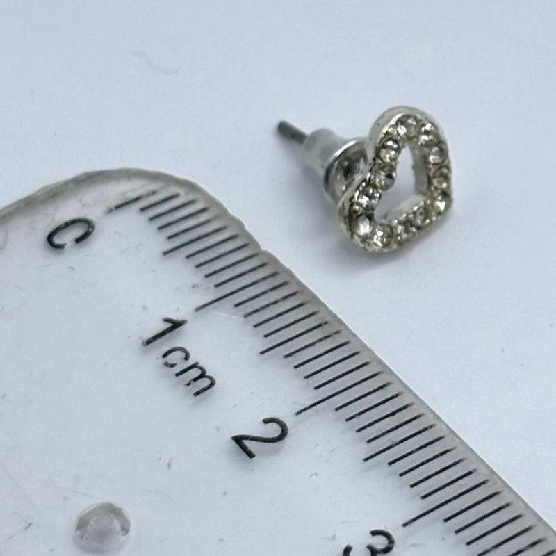 Other Silver Crystal Heart Earring Size ONE SIZE - 3 Thumbnail