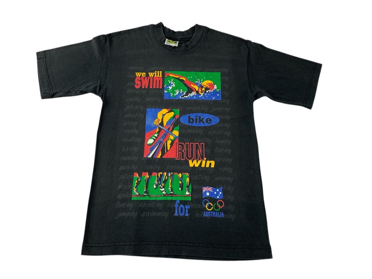 Vintage Vintage 90s Isc Australian Olympic Sport Team Printed Tee Size US S / EU 44-46 / 1 - 1 Thumbnail