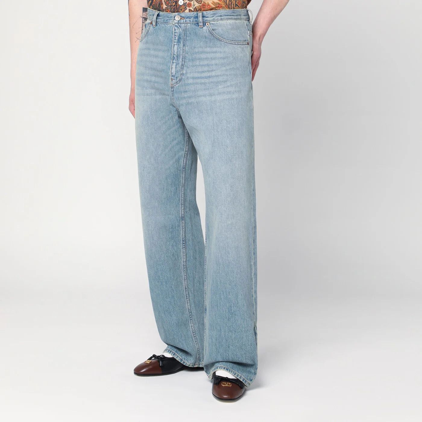 Valentino o1d2blof0326 Jeans Pants in Light Blue Size US 33 - 3 Thumbnail