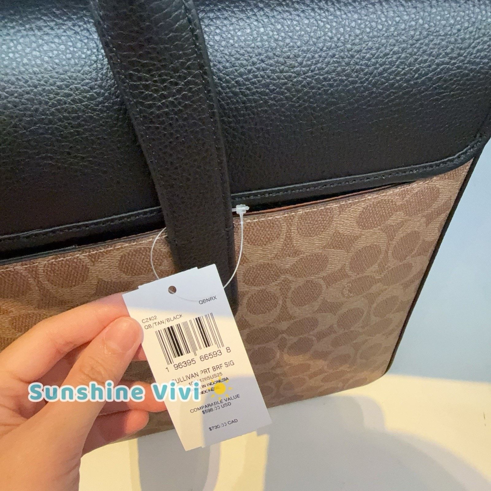 Coach NWT Coach Sullivan Portfolio Brief Canvas cz402 tan Black Size ONE SIZE - 3 Thumbnail