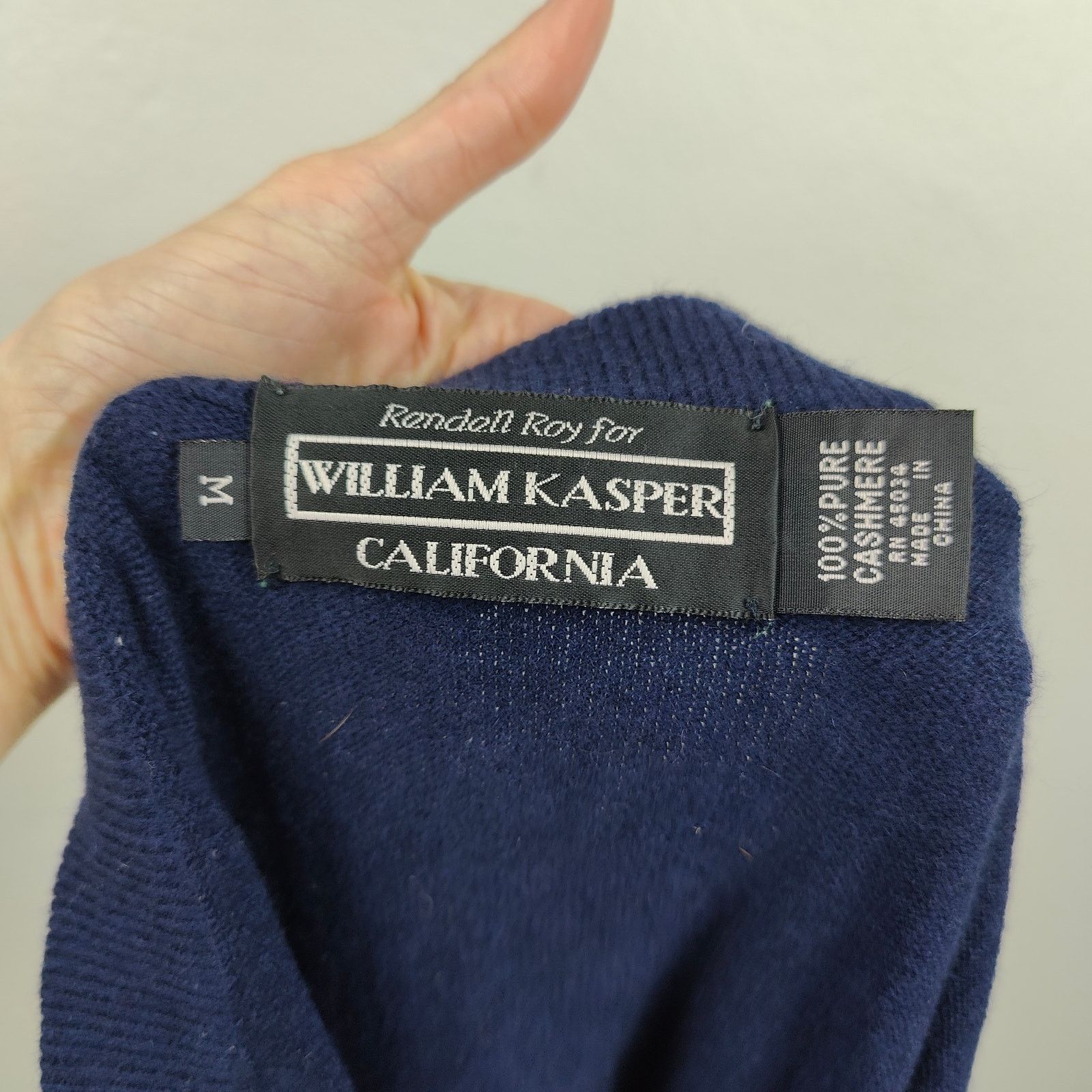 Other Vintage William Kasper Cashmere Maxi Skirt Medium Navy Blue Size 29" - 6 Thumbnail