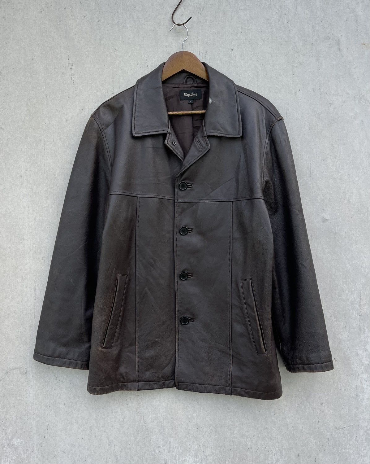 Japanese Brand Vintage Bay Leaf Sheepskin Leather Coat/Jacket Size US L / EU 52-54 / 3 - 4 Thumbnail