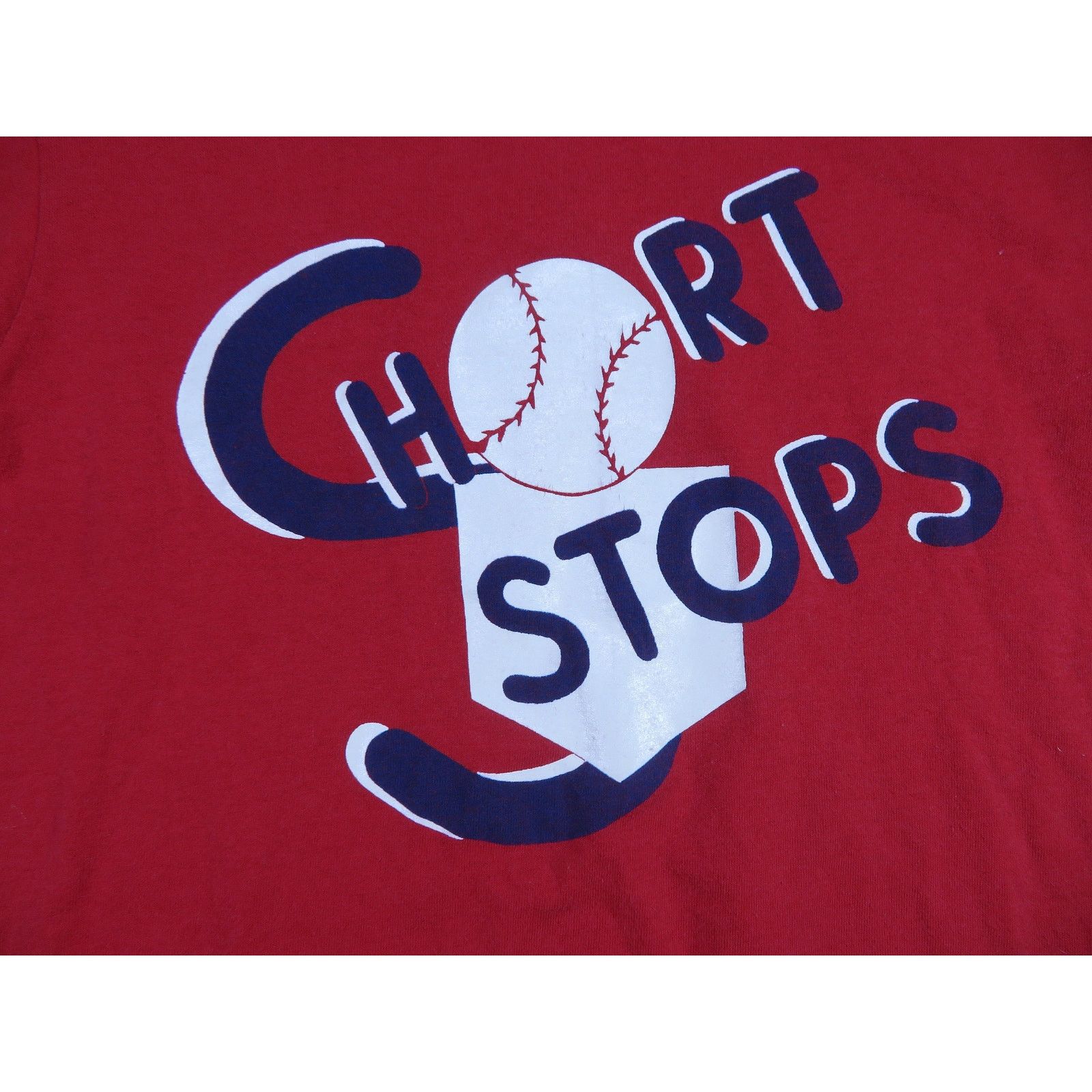 Other Short Stops Baseball Themed Red T-shirt Sz M 1990s Size US M / EU 48-50 / 2 - 2 Thumbnail