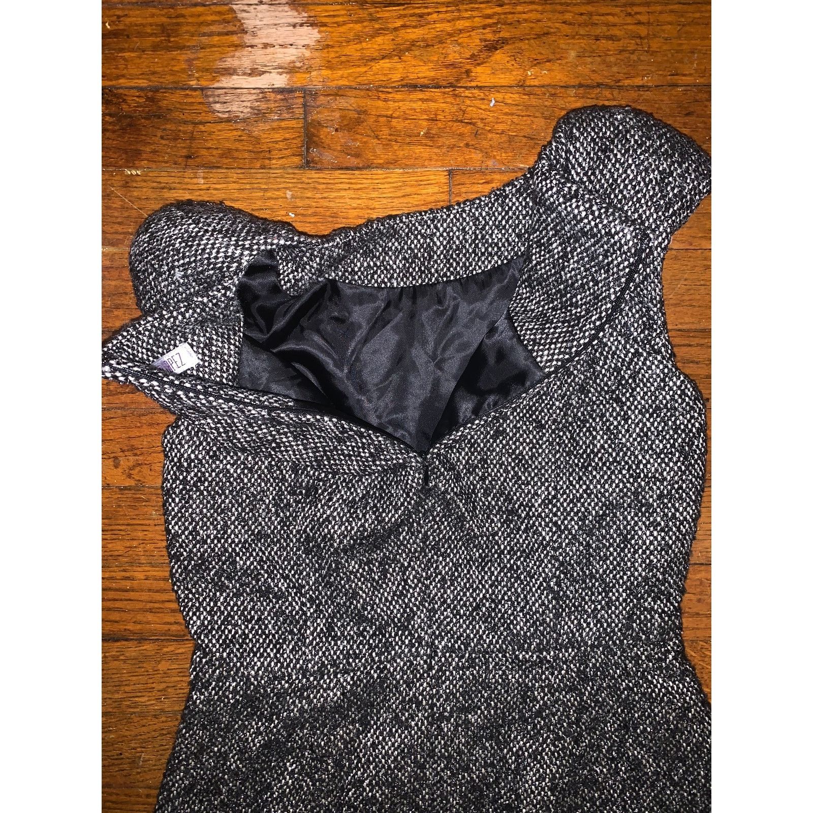 Jennifer Lopez JLO Jennifer Lopez Strapless Tweed Mini Dress 4 Black White Size S / US 4 / IT 40 - 11 Thumbnail