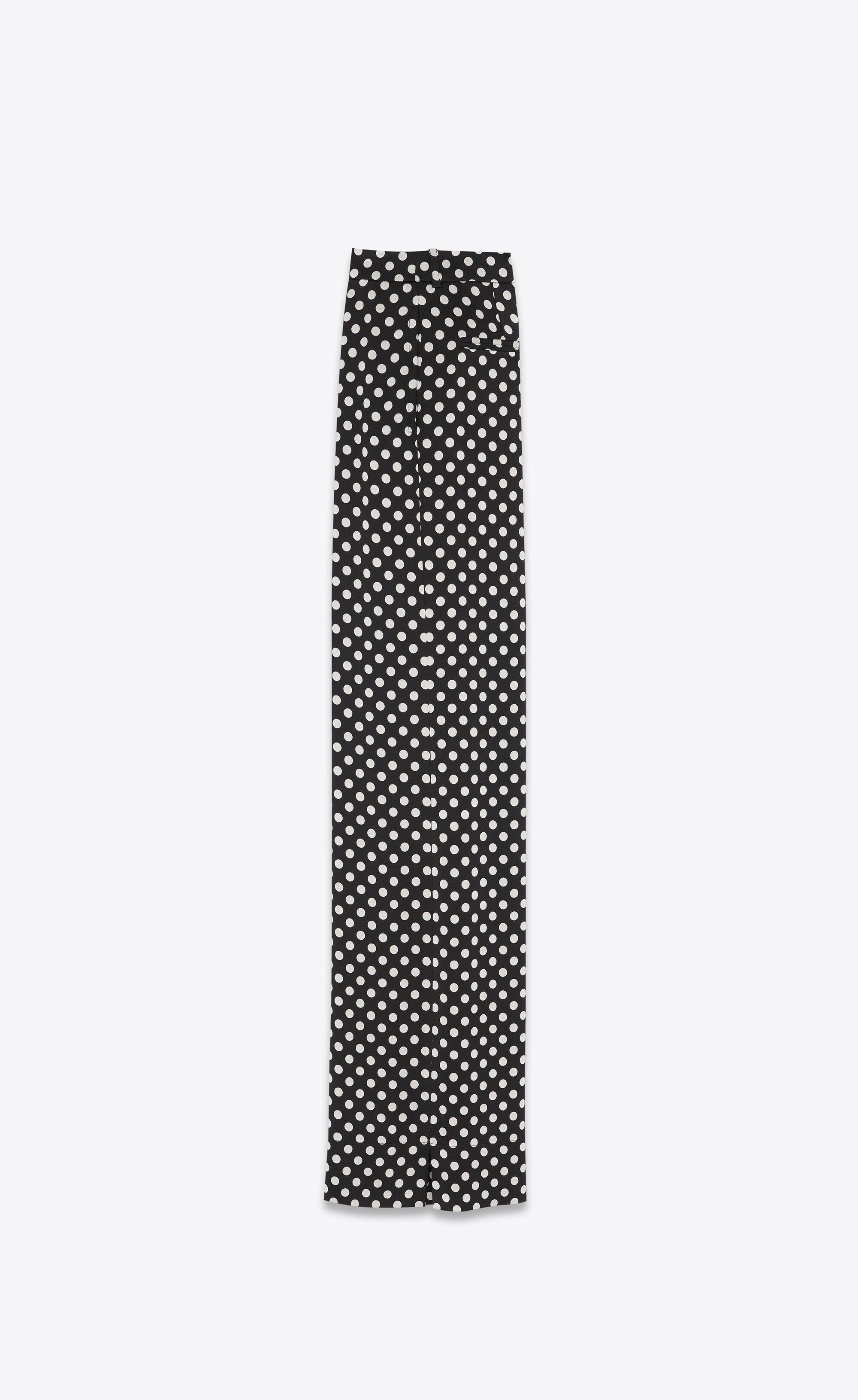 Saint Laurent Paris o1s1wg110125 744389 Large Pant in Satin in Black/White Size 28" / US 6 / IT 42 - 3 Thumbnail