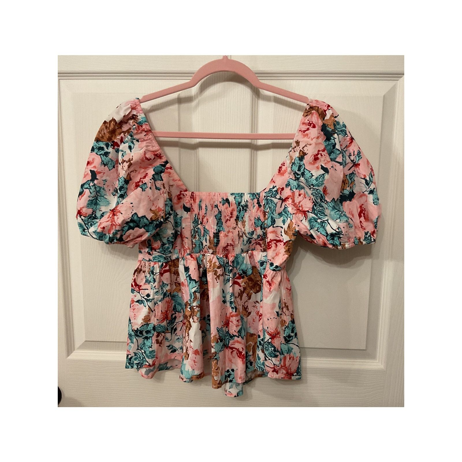 BuddyLove Buddy Love Houston Floral Puff Sleeve Deep V-neck Top, S Size S / US 4 / IT 40 - 7 Thumbnail