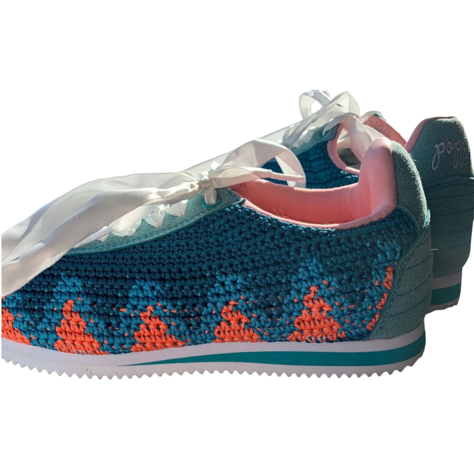 Other Poppy Crocheted Lace Up Teal Boho Comfort Fashion Sneakers 6 Size US 6 / IT 36 - 3 Thumbnail