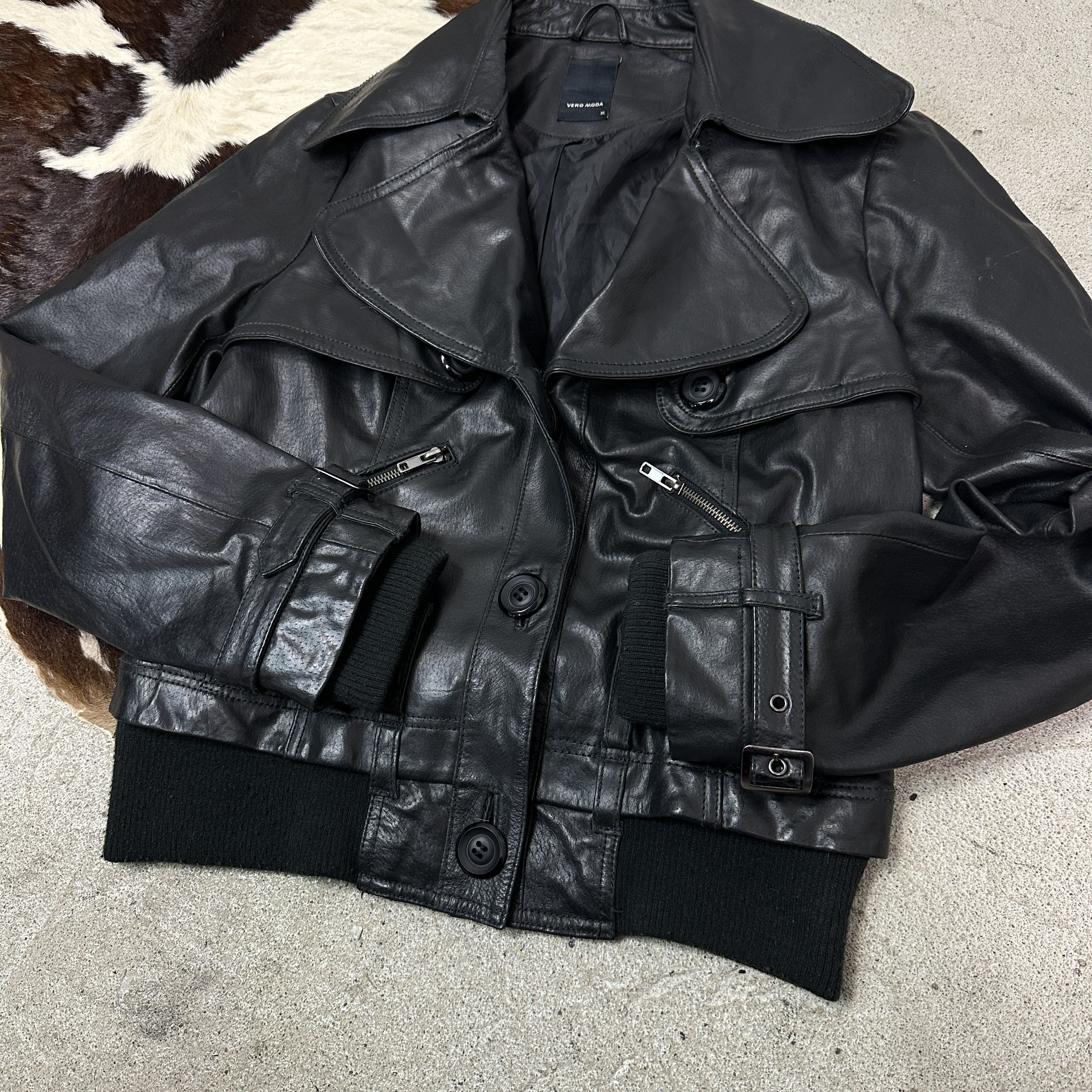 Vintage Vintage Leather Grunge Moto Biker Buttoned Jacket 00s Size US XL / EU 56 / 4 - 3 Thumbnail