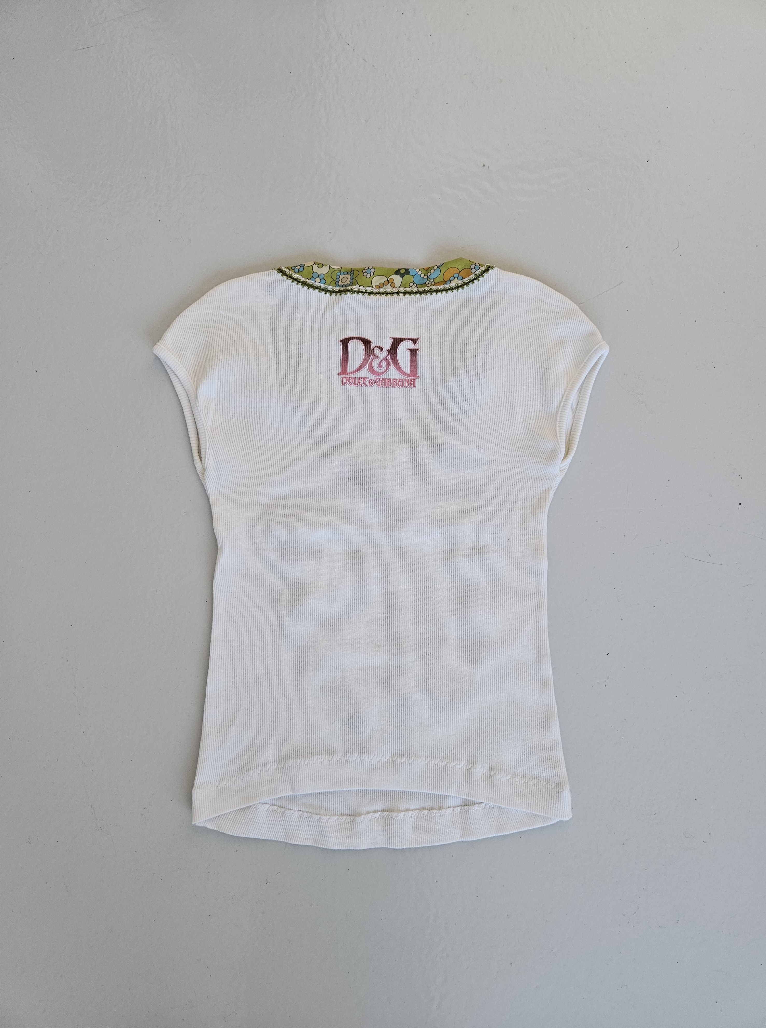 Dolce & Gabbana Archive y2k Dolce Gabbana Christine Croissant ribbed top Size XS / US 0-2 / IT 36-38 - 2 Thumbnail