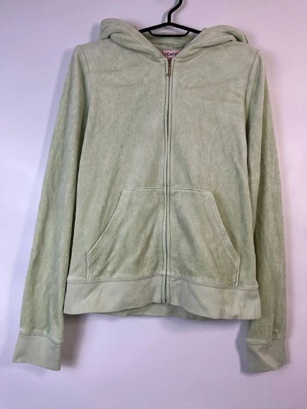 Juicy Couture Juicy Couture Velour Hoodie Green Size L Size L / US 10 / IT 46 - 1 Thumbnail