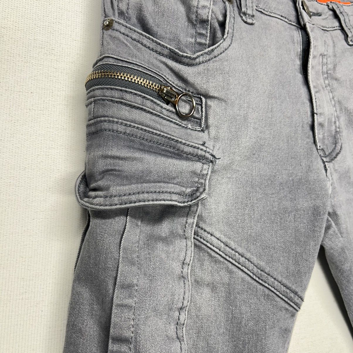 Other Copper Rivet Jeans Grey Skinny Moto Cargo Pocket Denim Size US 30 / EU 46 - 7 Thumbnail
