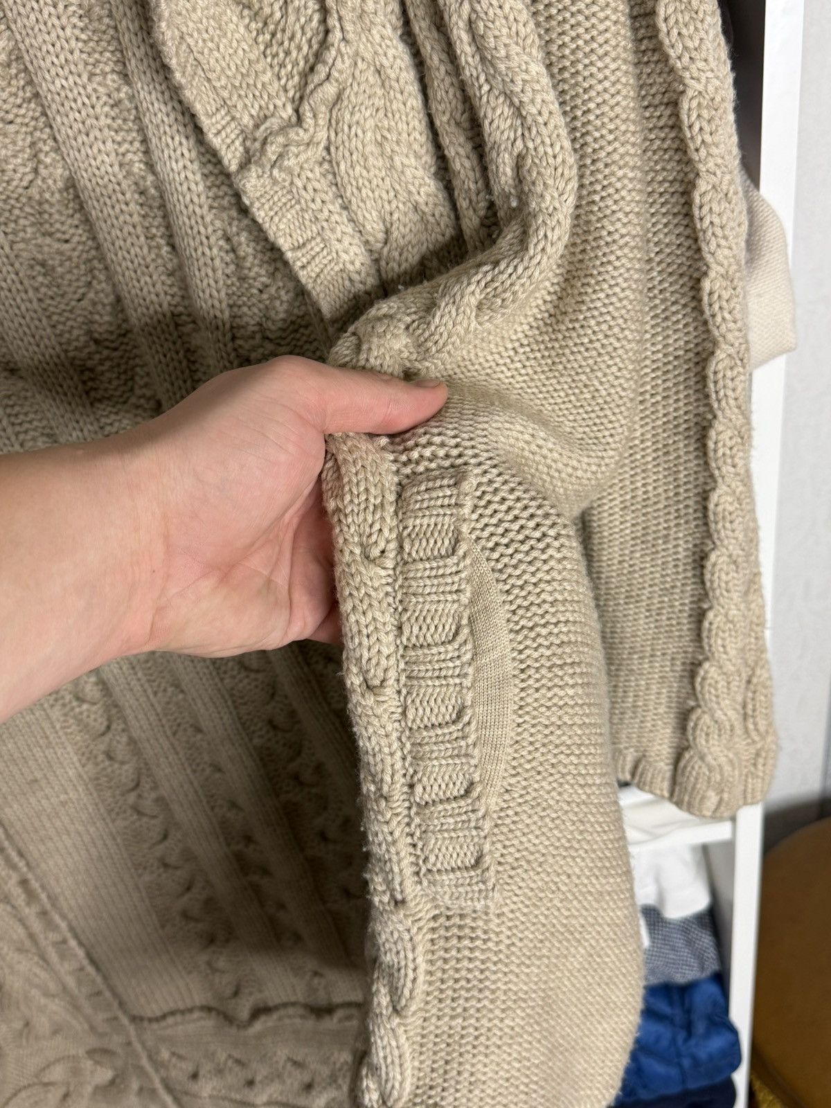 Barbour Barbour Gold Label Cable knit Beige Heavy cardigan wmns sz L Size L / US 10 / IT 46 - 8 Thumbnail