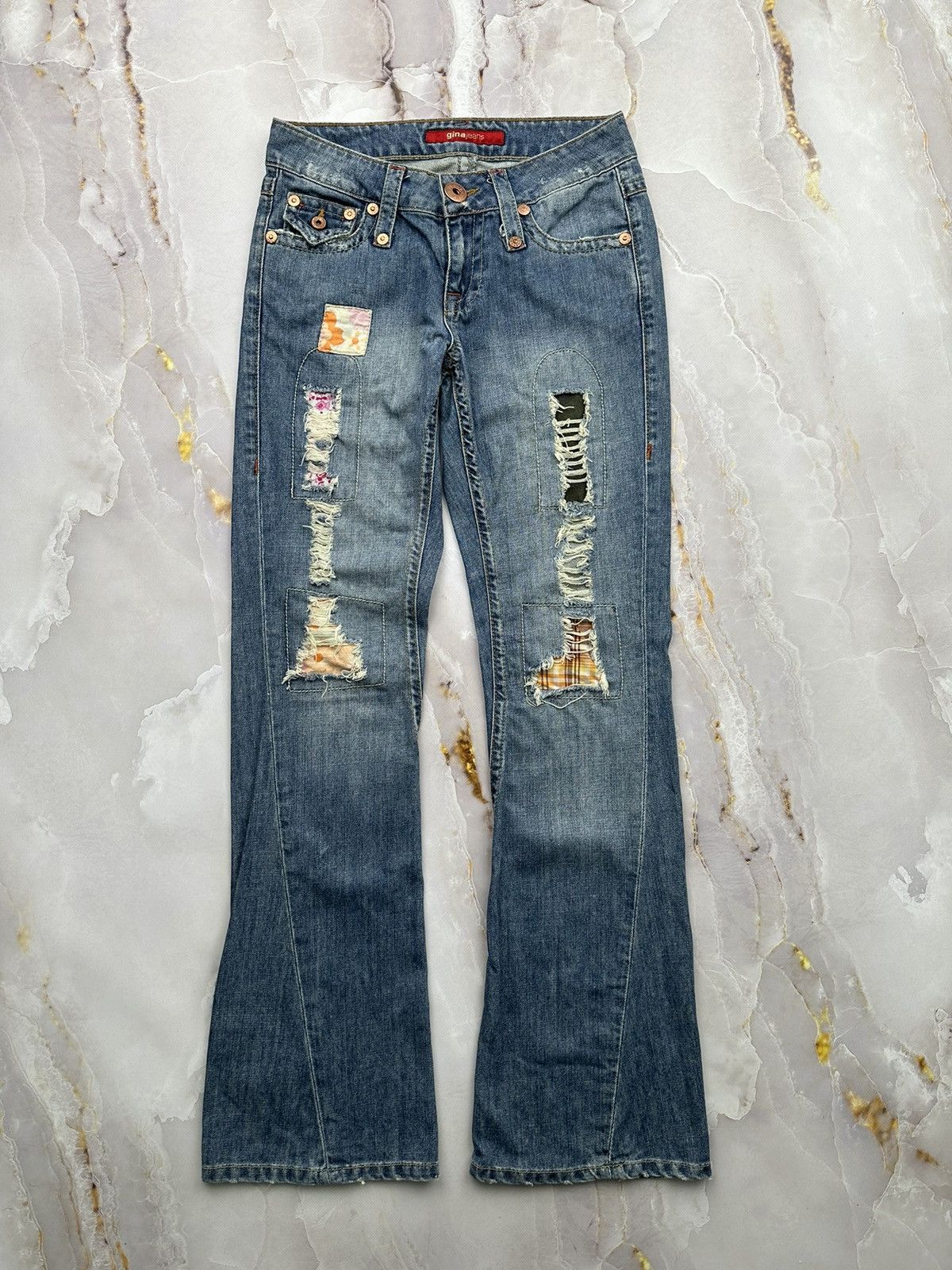 image of Avant Garde x Vintage Flared Jeans in Blue, Women's (Size 26)