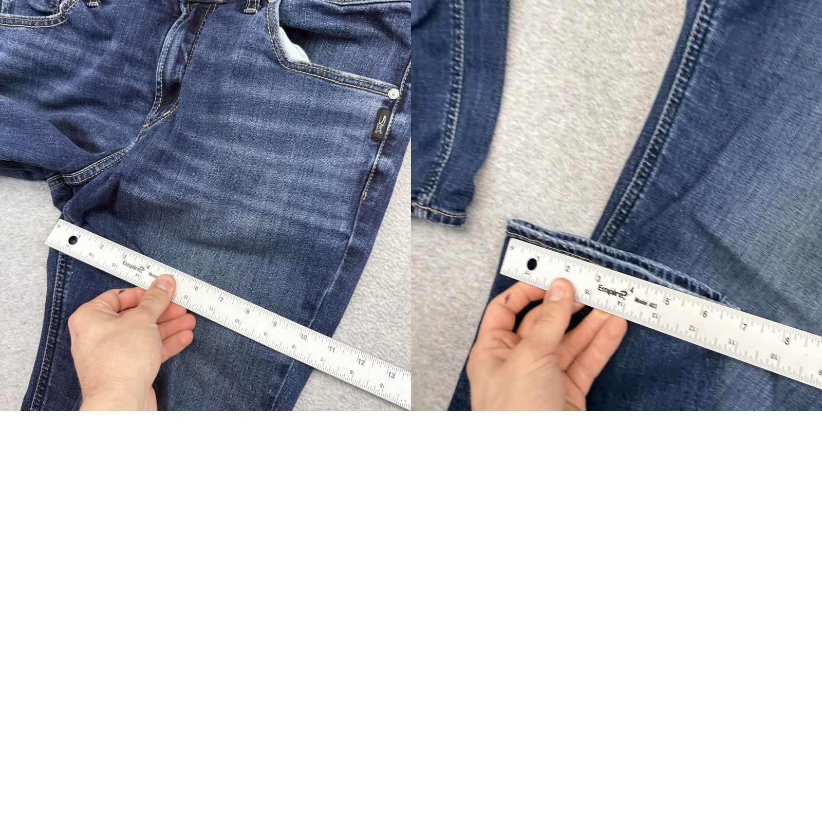 Denime Avery Silver Jeans Slim Boot Mens Denim Jeans 34x31 Dark Wash Cotton Pant Regular Size 34 Inseam 31 5-Pocket Denim Size US 34 / EU 50 - 9 Thumbnail