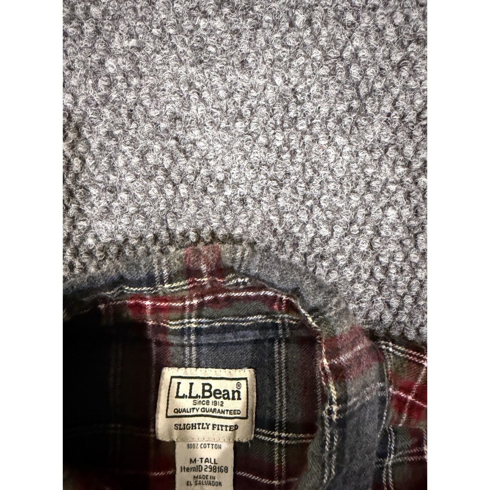 Vintage VINTAGE L.L.Bean Shirt Mens MT Gray Plaid Flannel Long Sleeve Button Front Tall Size US M / EU 48-50 / 2 - 4 Thumbnail