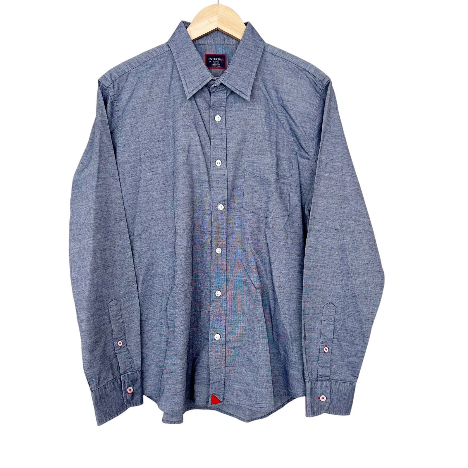 UNTUCKit Untuckit Blue Slim Fit Long Sleeve Button Down Sz XL Size US XL / EU 56 / 4 - 2 Thumbnail
