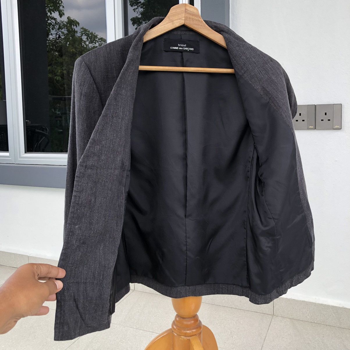 Comme des Garcons Comme des Garçons Trickot Silk Lined Blazer Jacket Size M / US 6-8 / IT 42-44 - 6 Thumbnail