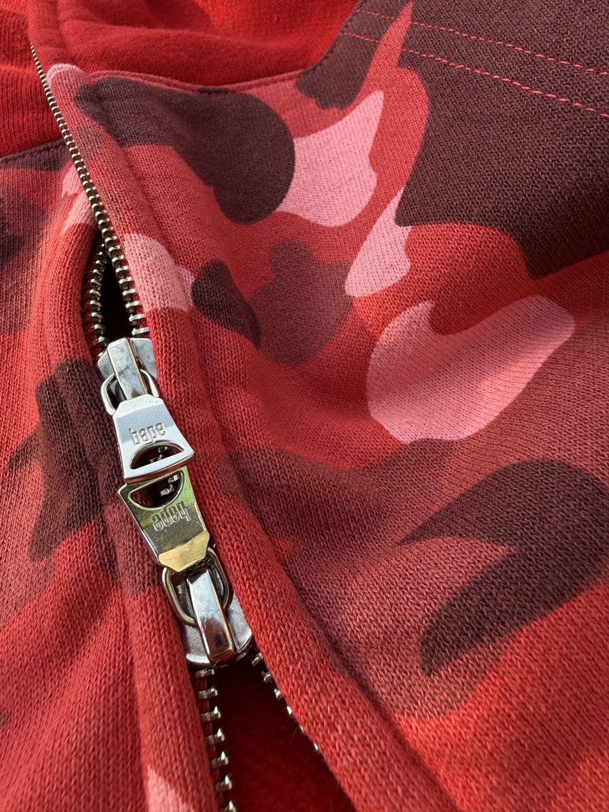 Bape Bape Red camo full zip hoodie Size S / US 4 / IT 40 - 5 Thumbnail