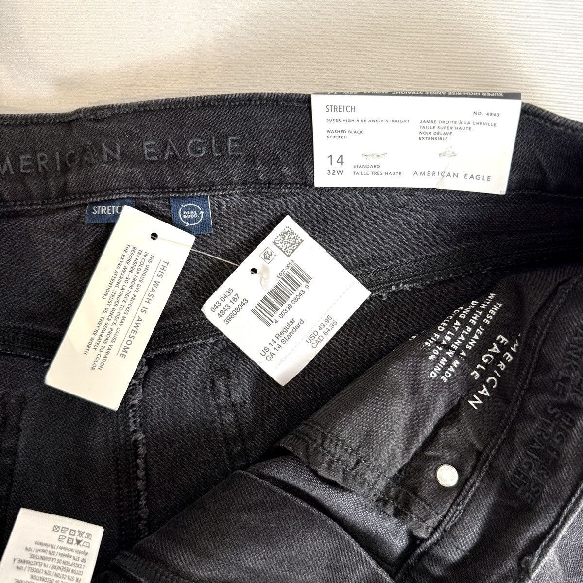 American Eagle Outfitters American Eagle Jeans 14 Black Super High-Rise Ankle Straight Size 36" / US 14 / IT 50 - 7 Thumbnail