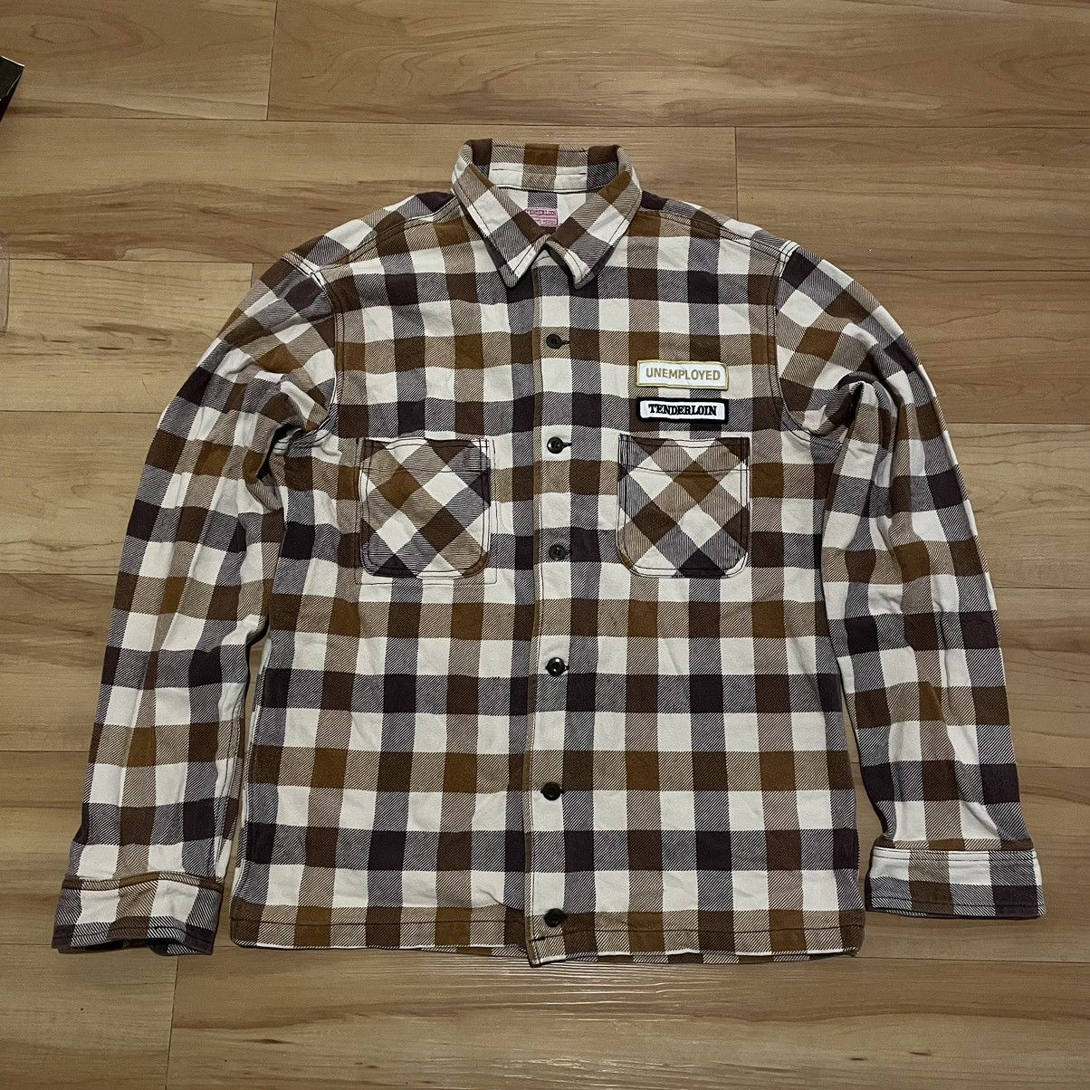 Tenderloin UNEMPLOYED t-flannel shirt brown