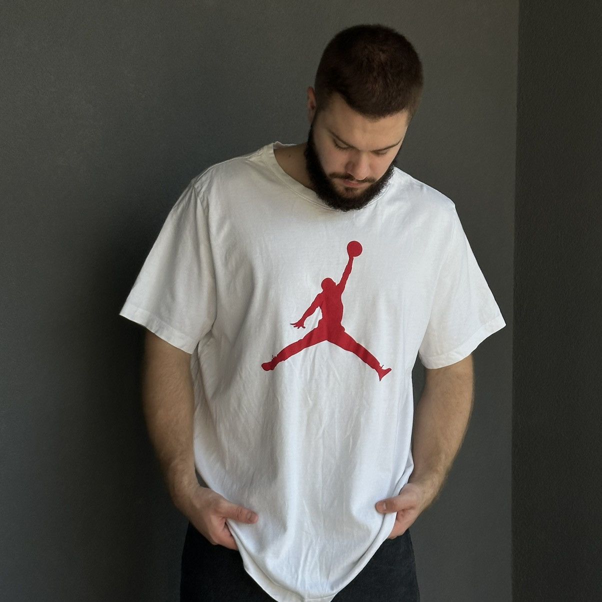 Jordan Brand Streetwear Vintage Vintage Jordan T shirts Big Logo Distressed Y2K 00s USA Grailed