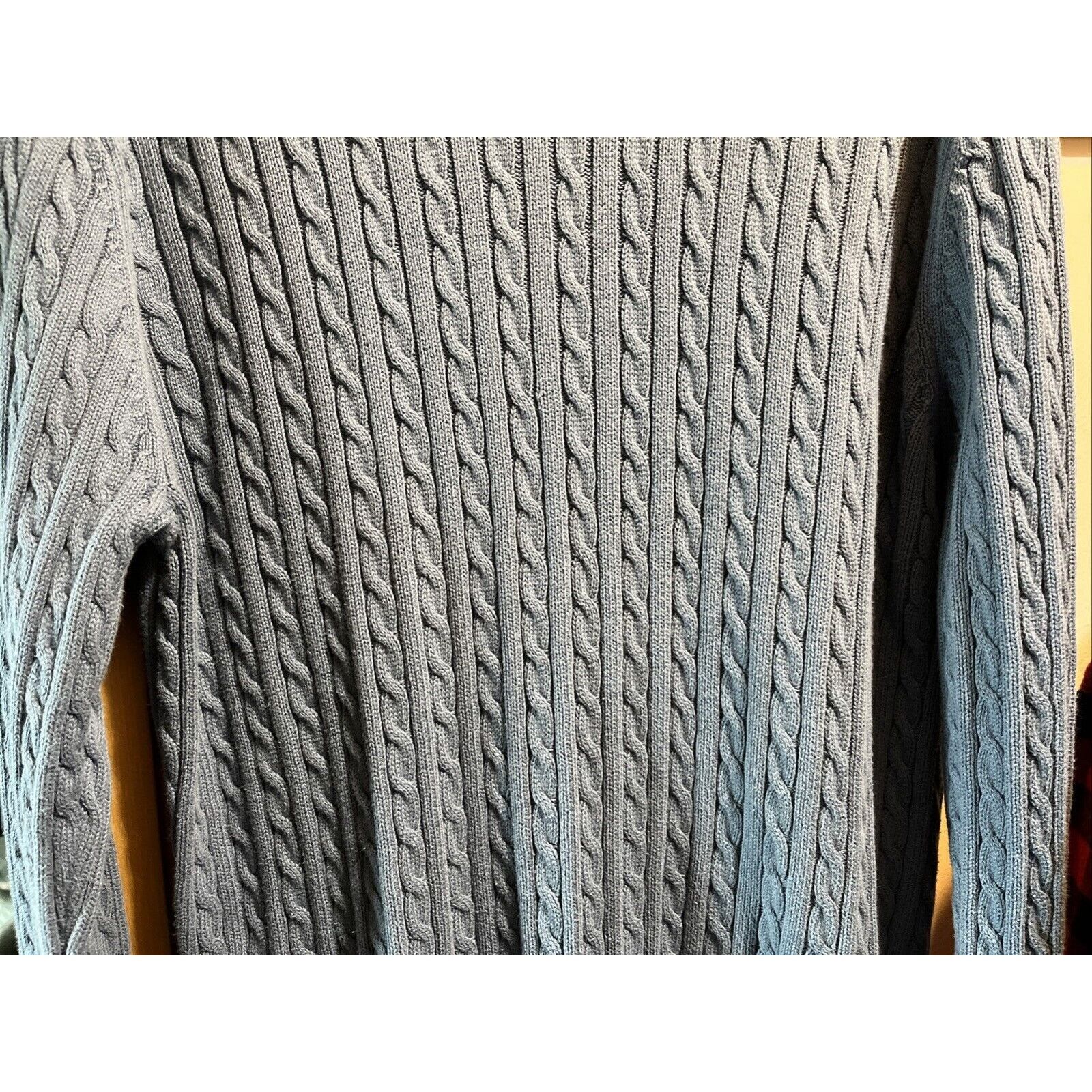 Consensus Sportswear Consensus Sportswear Men’s Size L Blue LS Cable Knit Sweater Size US L / EU 52-54 / 3 - 5 Thumbnail