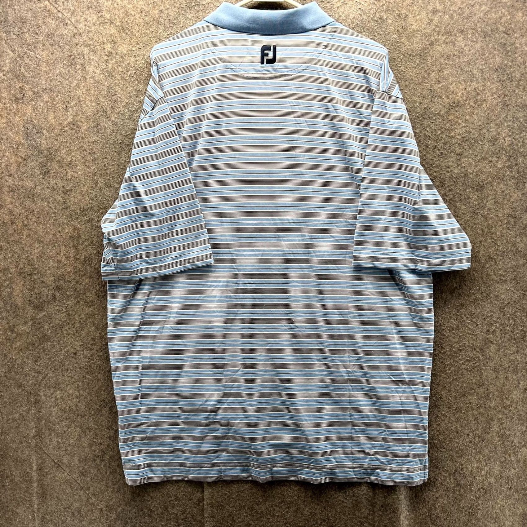 Footjoy FootJoy Polo Shirt Mens XL Blue Stripe Belmont Country Club Golf Performance Shirt Short Sleeve Mens XL Blue Stripe Size US XL / EU 56 / 4 - 2 Thumbnail