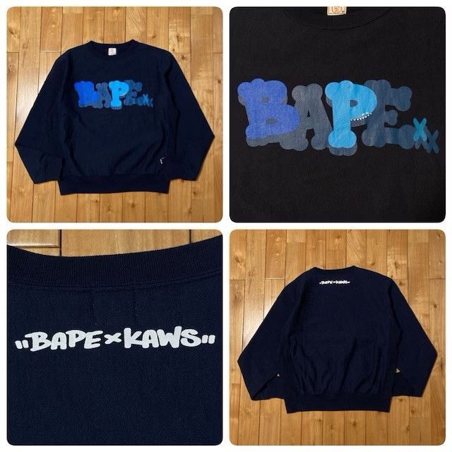 Bape × Kaws KAWS x BAPE CLOUD LOGO sweat shirt NAVY a bathing ape NIGO Size US S / EU 44-46 / 1 - 1 Thumbnail