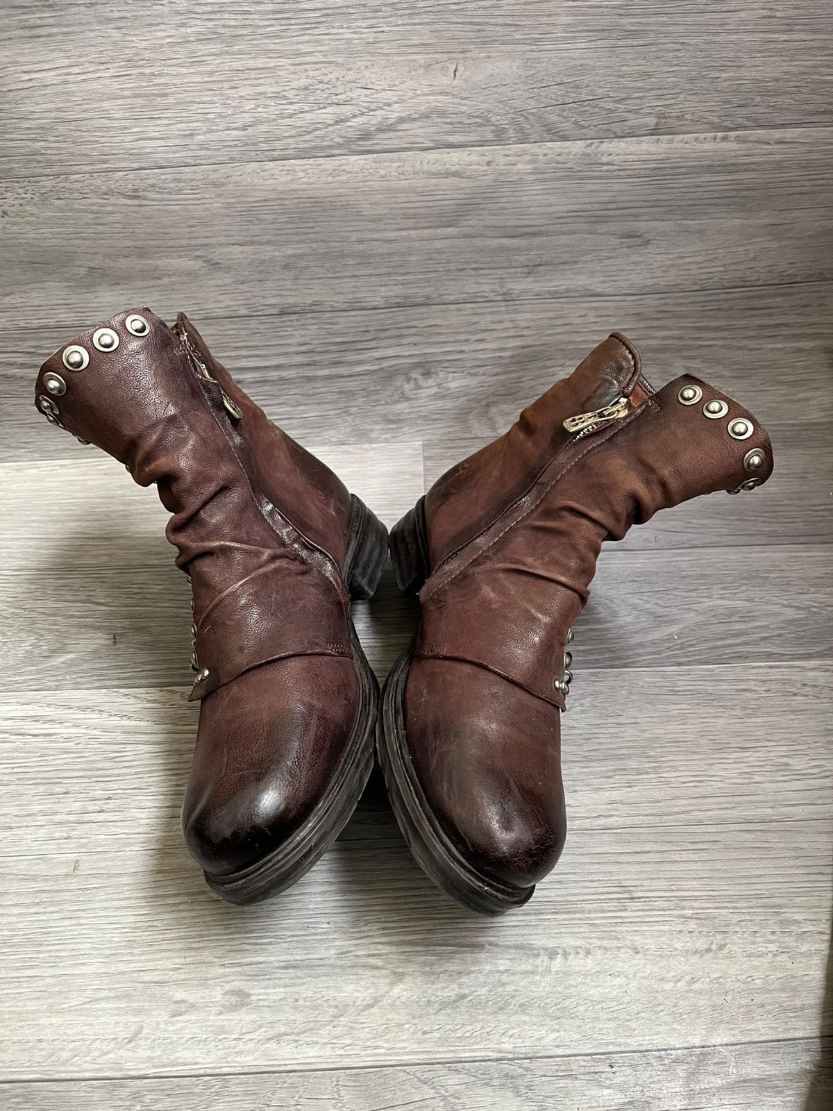 A.S.98 A.S.98 Brown Distressed Grunge Studded Archival Boots Y2K Size US 8 / IT 38 - 6 Thumbnail