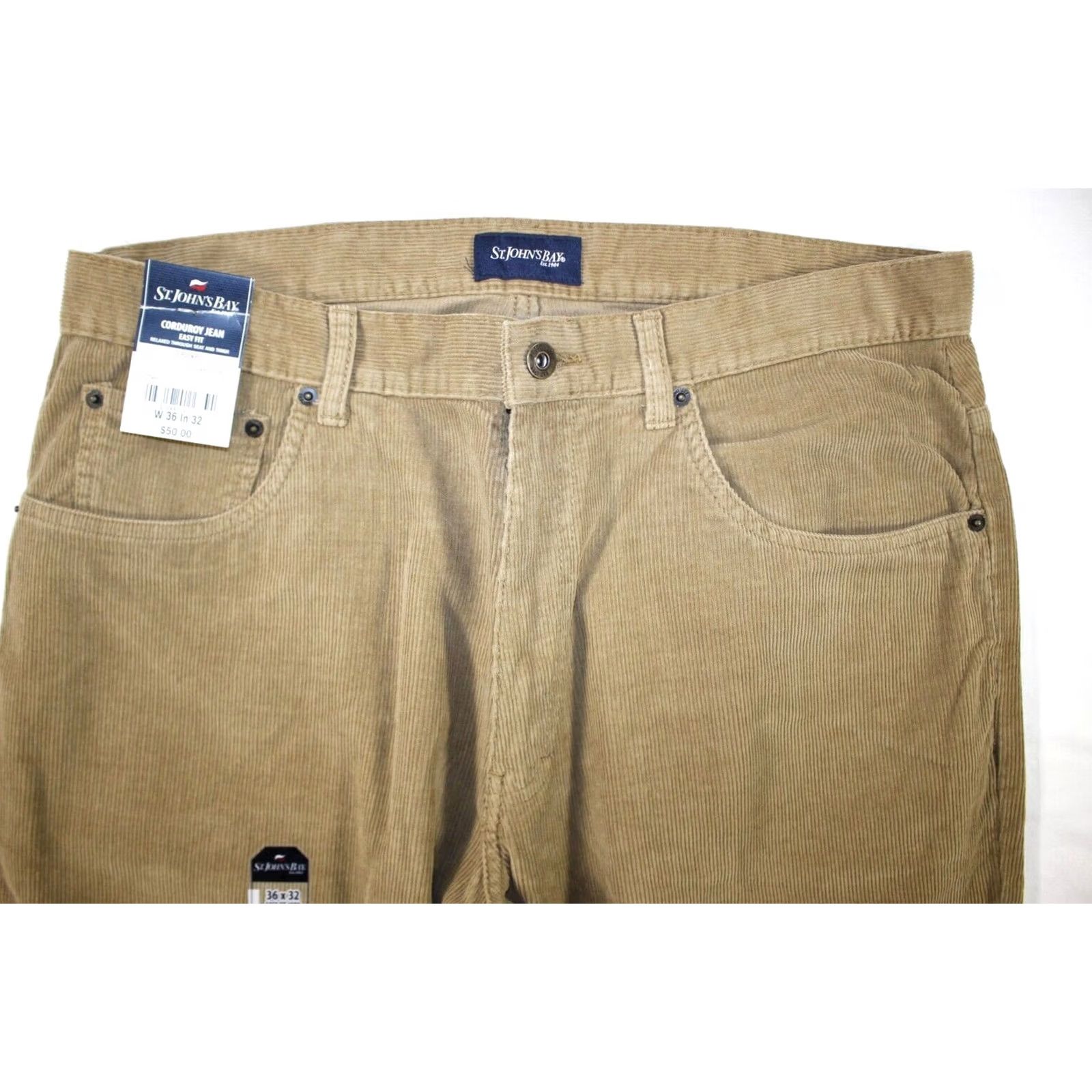 Vintage St. John's Bay Jeans Men's 36x31 Corduroy Easy Fit 5 Pocket Brown - Easy Care Denim Size US 36 / EU 52 - 4 Thumbnail