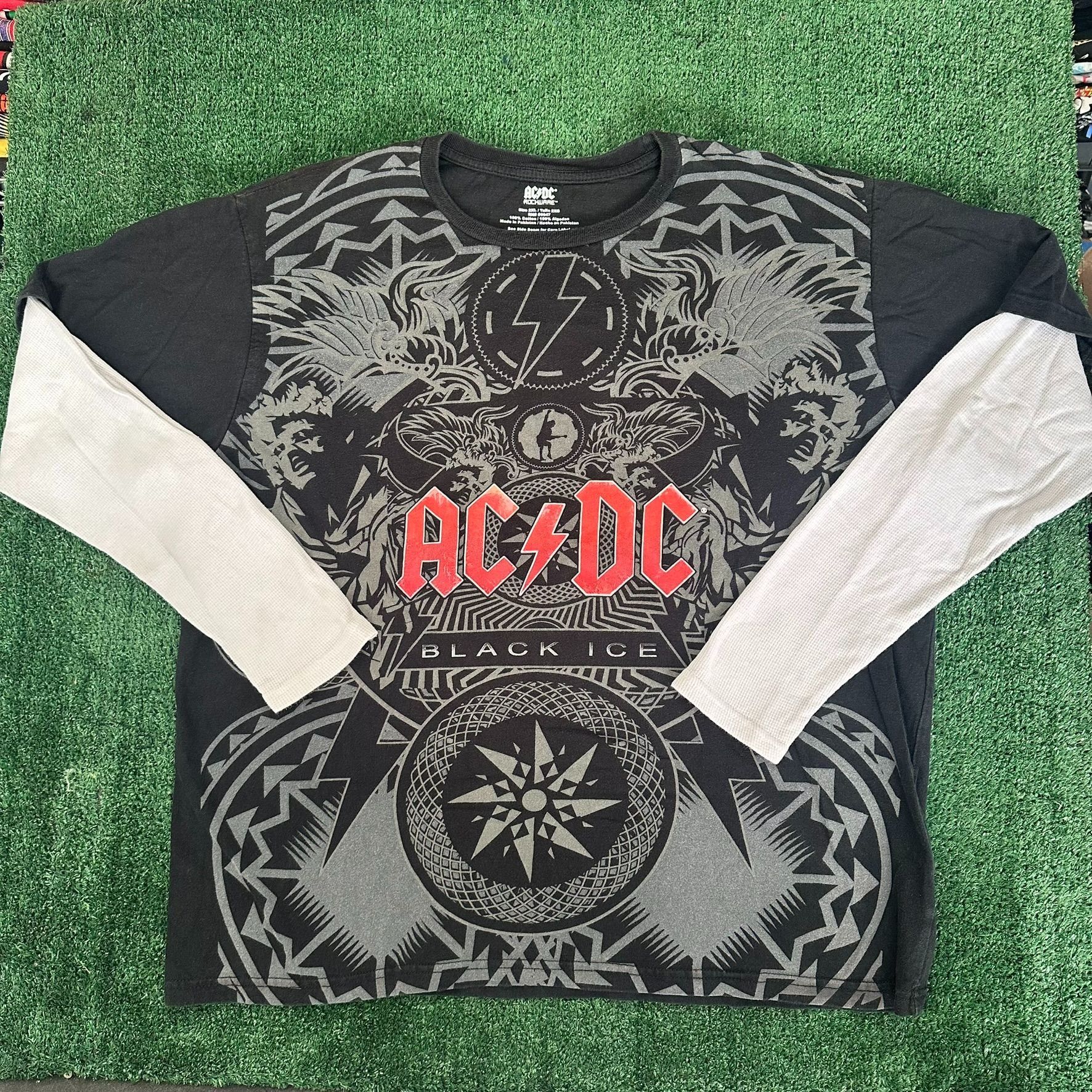 AC/DC AC/DC Black Ice T-Shirt Black Y2K Double Sleeve Rock Band Gr Size US XXL / EU 58 / 5 - 1 Thumbnail