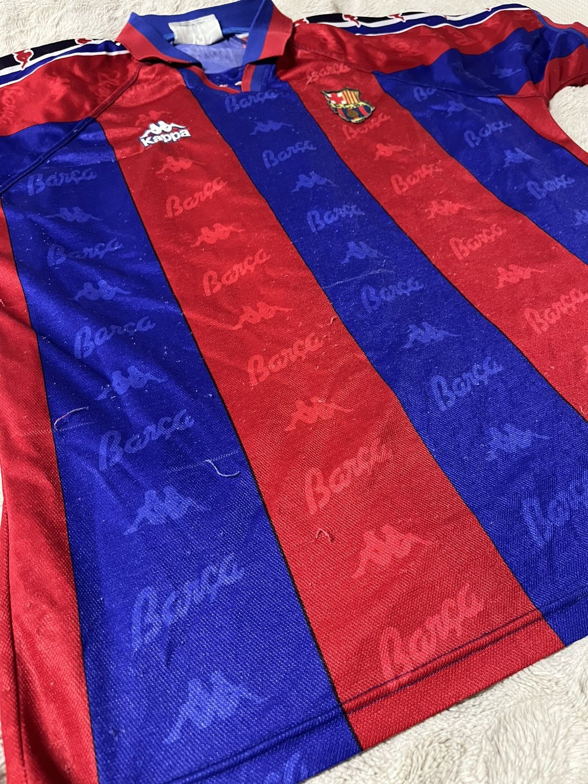 Kappa 1996-1997 FC Barcelona #10 Giovanni Football Jersey Vintage Size US XL / EU 56 / 4 - 3 Thumbnail