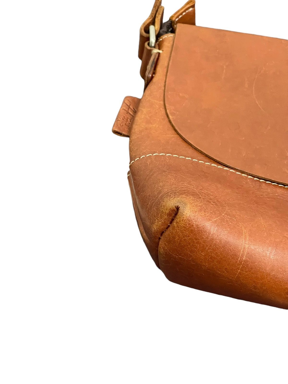 Japanese Brand Full Leather Patina 1203 Mano Fece Cross Body Bag 1🟩2 Size ONE SIZE - 5 Thumbnail
