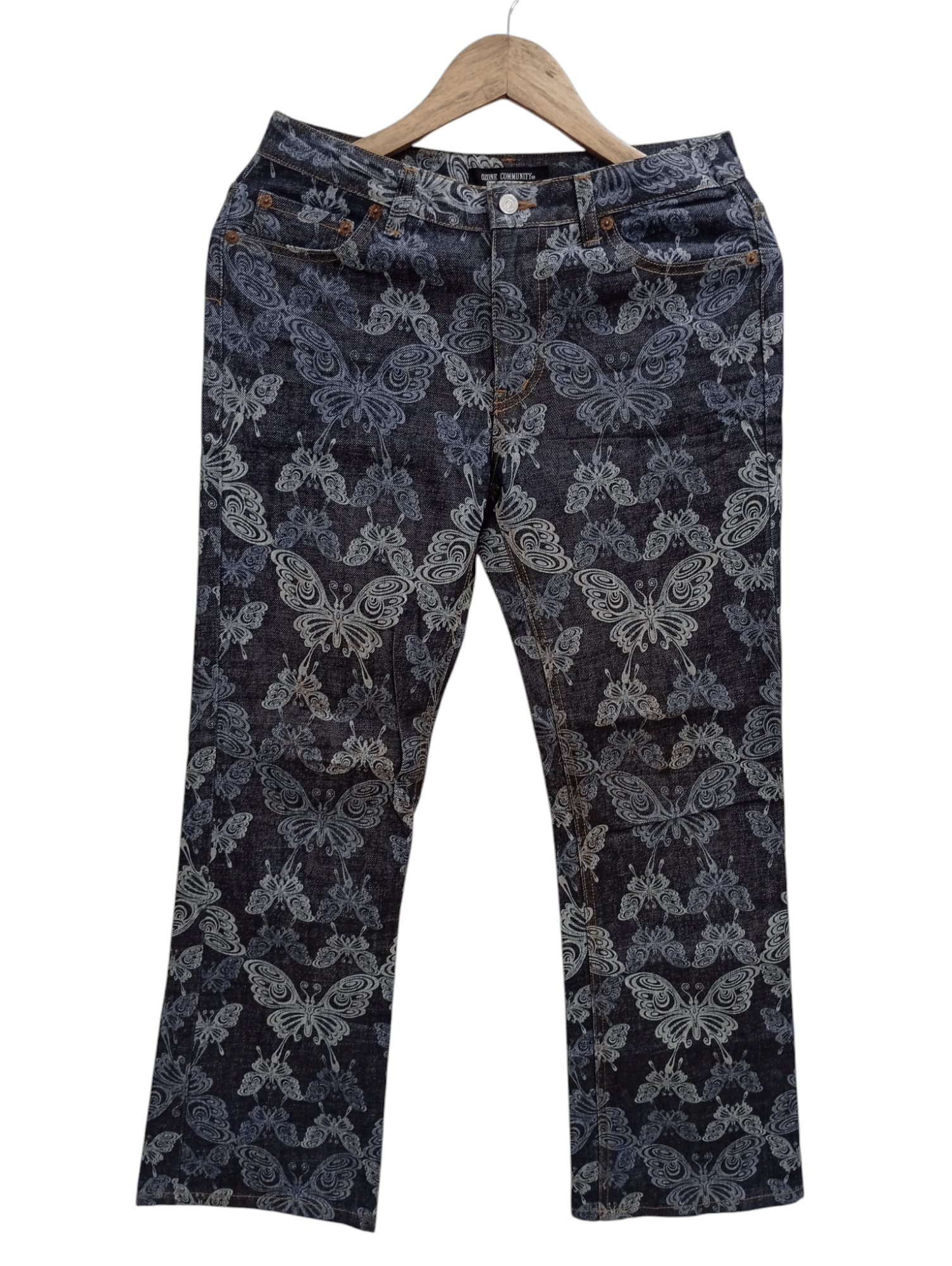 Japanese Brand × Vintage 🔥🔥Ozone Community Full Print Butterfly Motif Pants Jeans Size US 28 / EU 44 - 1 Thumbnail
