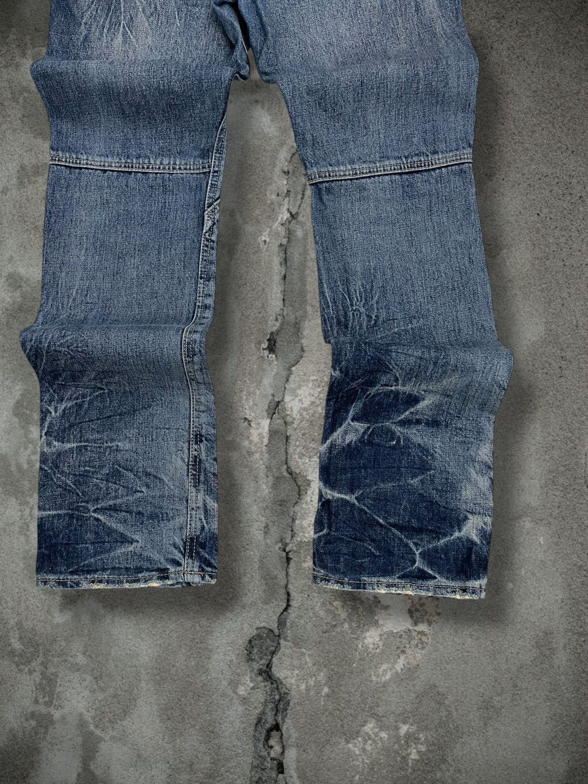 Japanese Brand Vintate 90s Japan Designer Dheart Blue Tribal Lowrise Denim Size US 31 - 11 Thumbnail